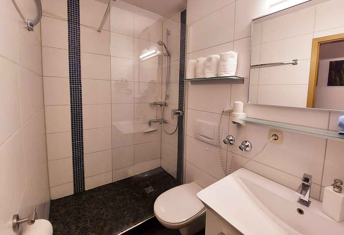 Duschbad in der Ferienwohnung Bergruh