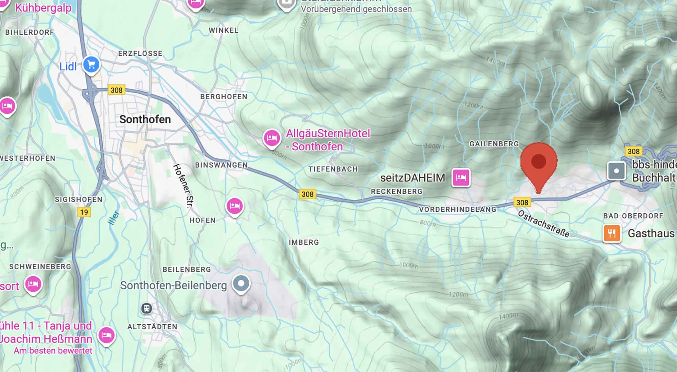 Lage Ferienwohnung Lichtblick